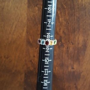 Sterling silver multi-gem ring